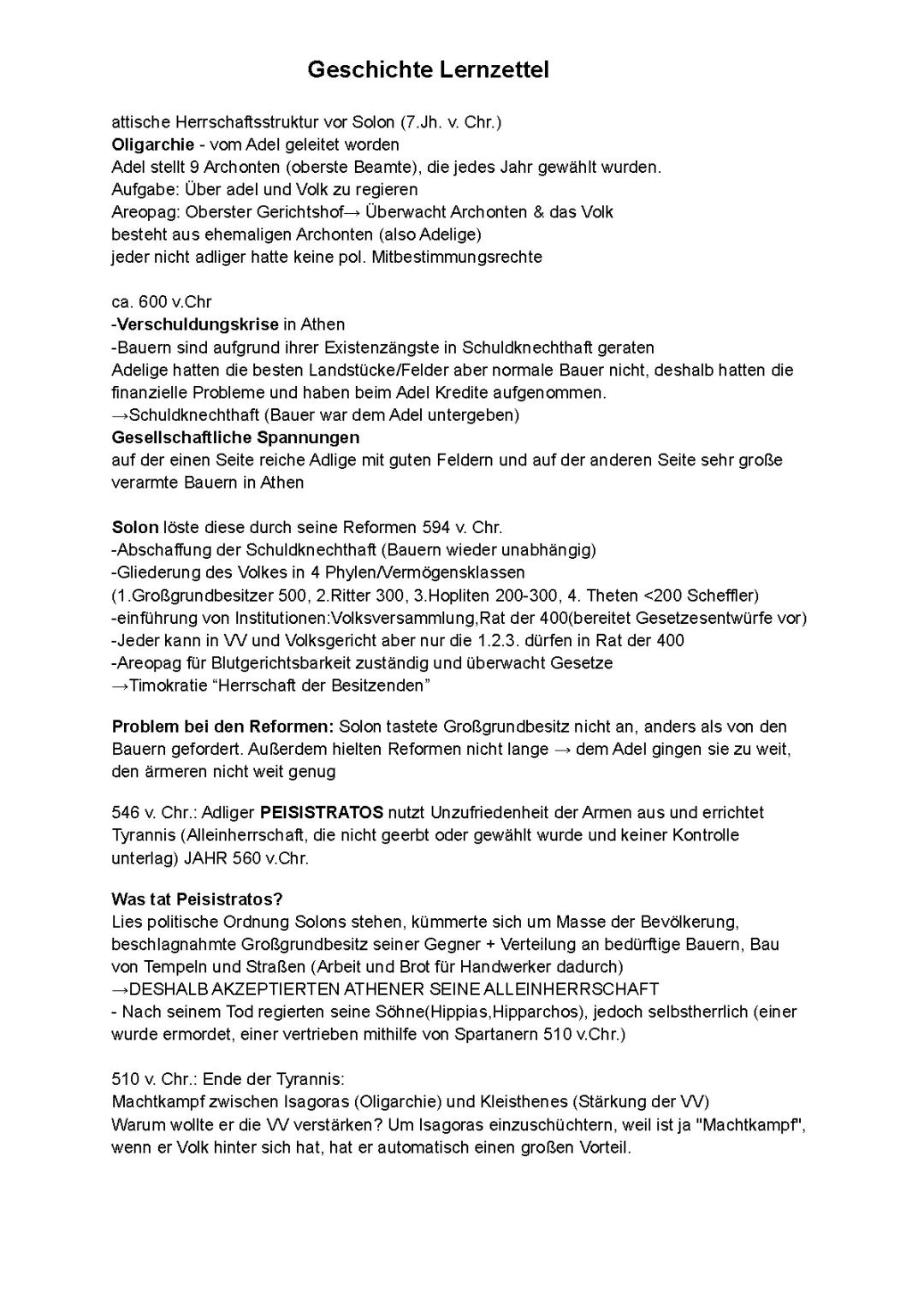 Demokratie in Athen Entwicklung