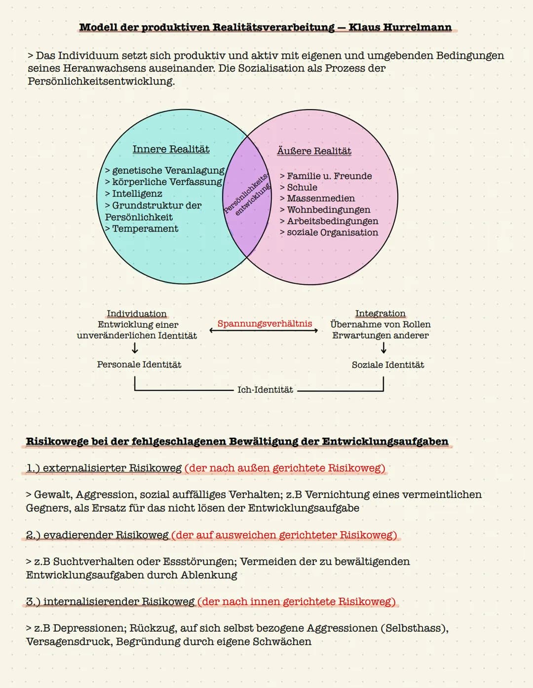 Modell der produktiven Realitätsverarbeitung – Klaus Hurrelmann
> Das Individuum setzt sich produktiv und aktiv mit eigenen und umgebenden B