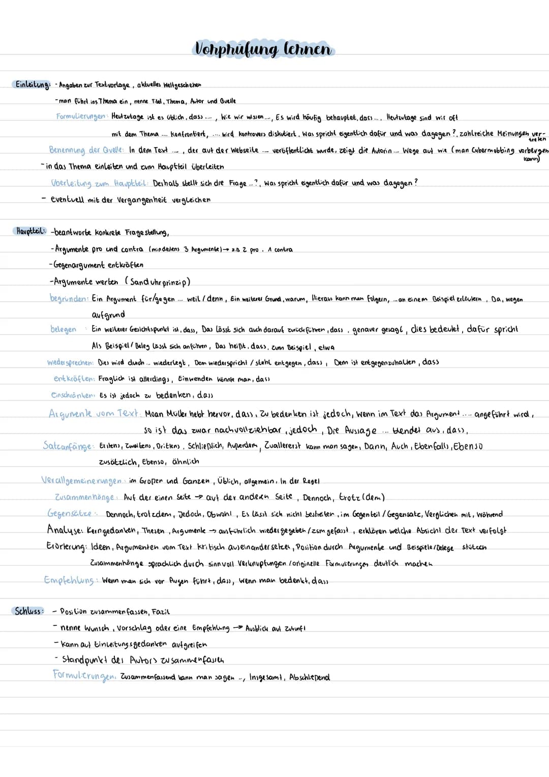Einleitung: - Angaben zur Textvorlage, aktuelles Weltgeschehen
-man führt ins Thema ein, nenne Titel, Thema, Autor und Quelle
Formulierungen