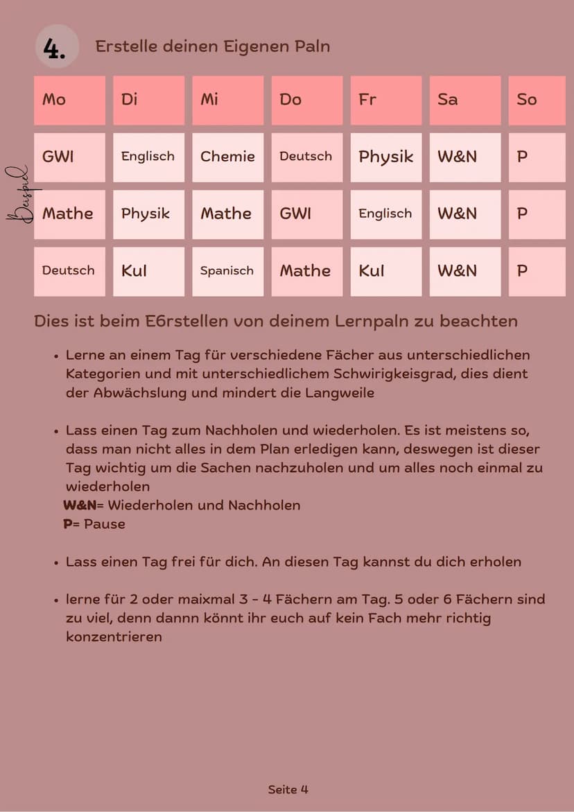Das Lernen
ме
leichter gemacht Inhalt
1. Warum lerne ich?
2. A day for yourself
3. Ein Lernplan erstellen
4. random Tipps
5. Youtube Kanäle
