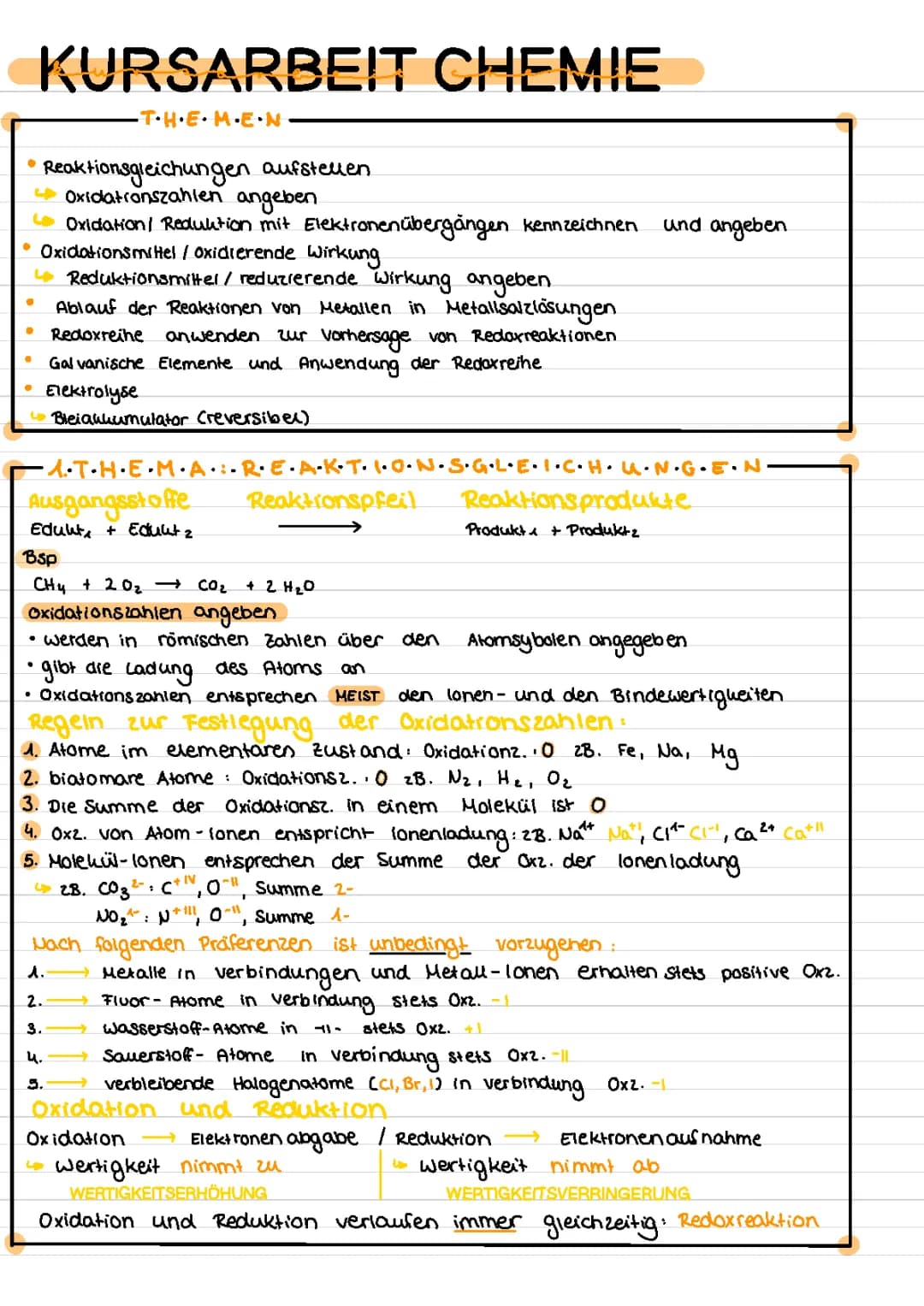 Lernzettel Oxidationsmittel, Reduktionsmittel, Redoxreihe, galvanische Elemente