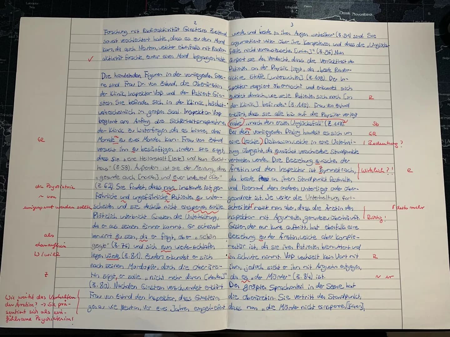 Deutsch LK 11.2 Kursarbeit Nr. 1, F. Dürrenmatt, Die Physiker
Name: Juli
Inhaltsangabe:
Der Text beginnt mit einer Einleitung.
Die Inhaltsan