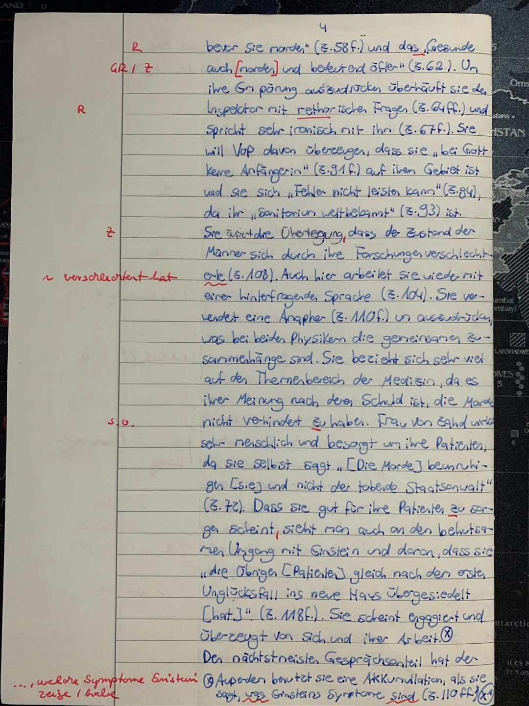 Deutsch LK 11.2 Kursarbeit Nr. 1, F. Dürrenmatt, Die Physiker
Name: Juli
Inhaltsangabe:
Der Text beginnt mit einer Einleitung.
Die Inhaltsan