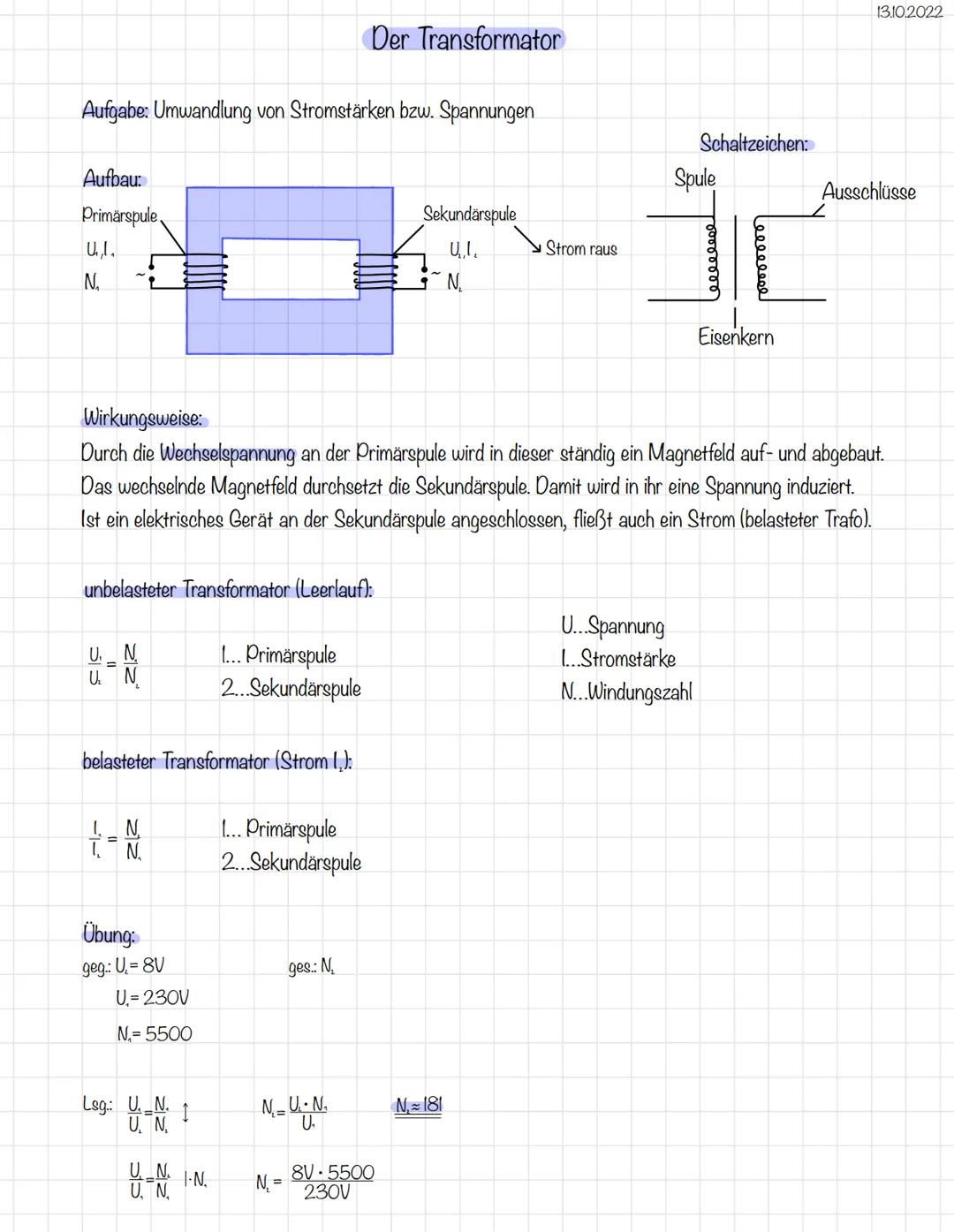 # Der Transformator

Aufgabe: Umwandlung von Stromstärken bzw. Spannungen

Aufbau:
Primärspule.
N
Sekundärspule
4,1.
N
Strom raus

13.10.202