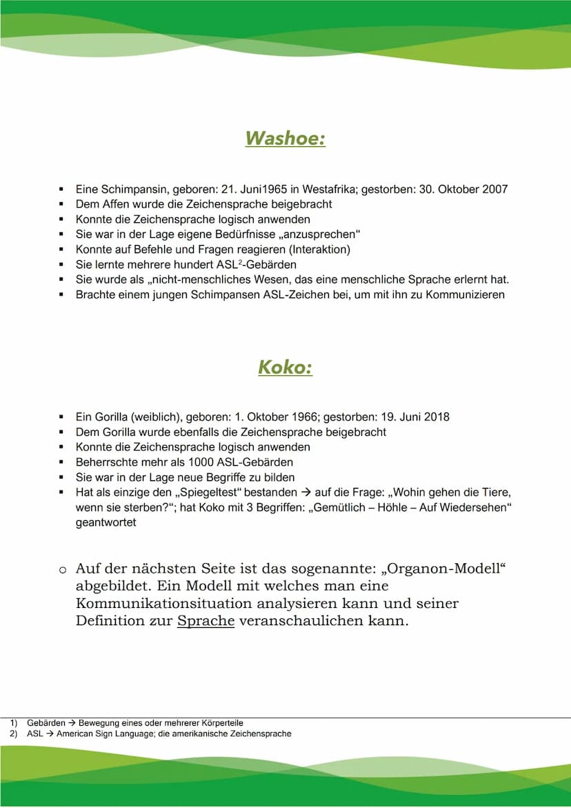 Wale
Für den Menschen ist die Stimme der Inbegriff der Sprache, und mithilfe der
Sprache sind die Menschen in der Lage miteinander zu kommun
