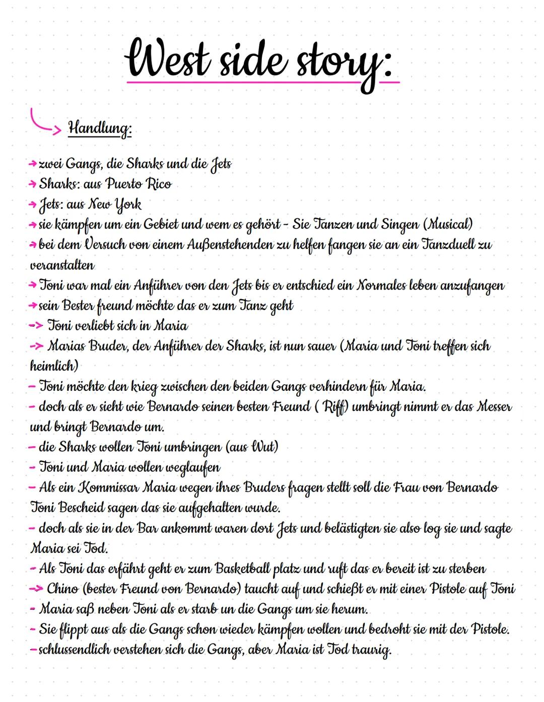 1. Ist ein Musical
West side story:
typische Elemente aus
Operette, Varieté
enthält moderne
Tanzformen populäre Songs und
Jazzformen
Komponi