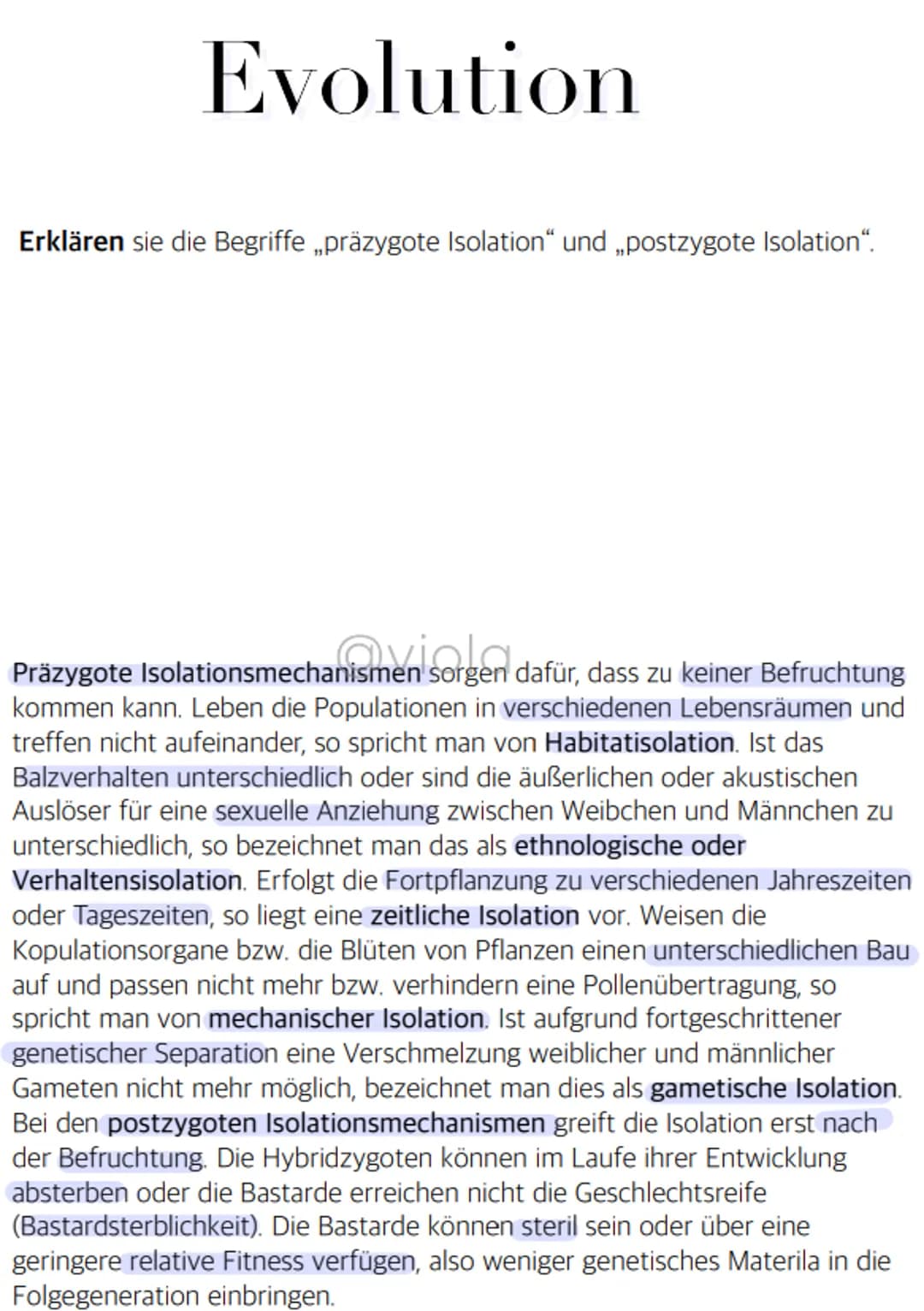 Evolution
Erläutern Sie die geschichtliche Entwicklung des Evolutionsgedanken und
stellen Sie die wesentlichen Theorien in ihren Grundzügen 