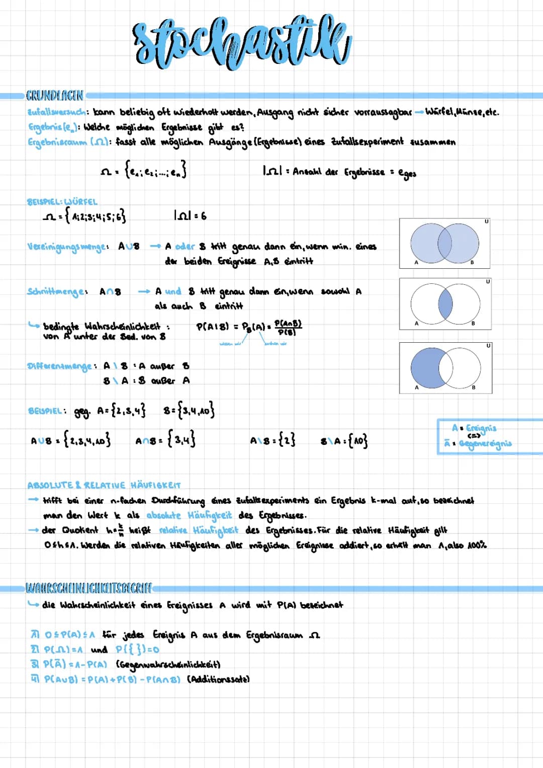 Stochastik Abiturzusammenfassung (LK)