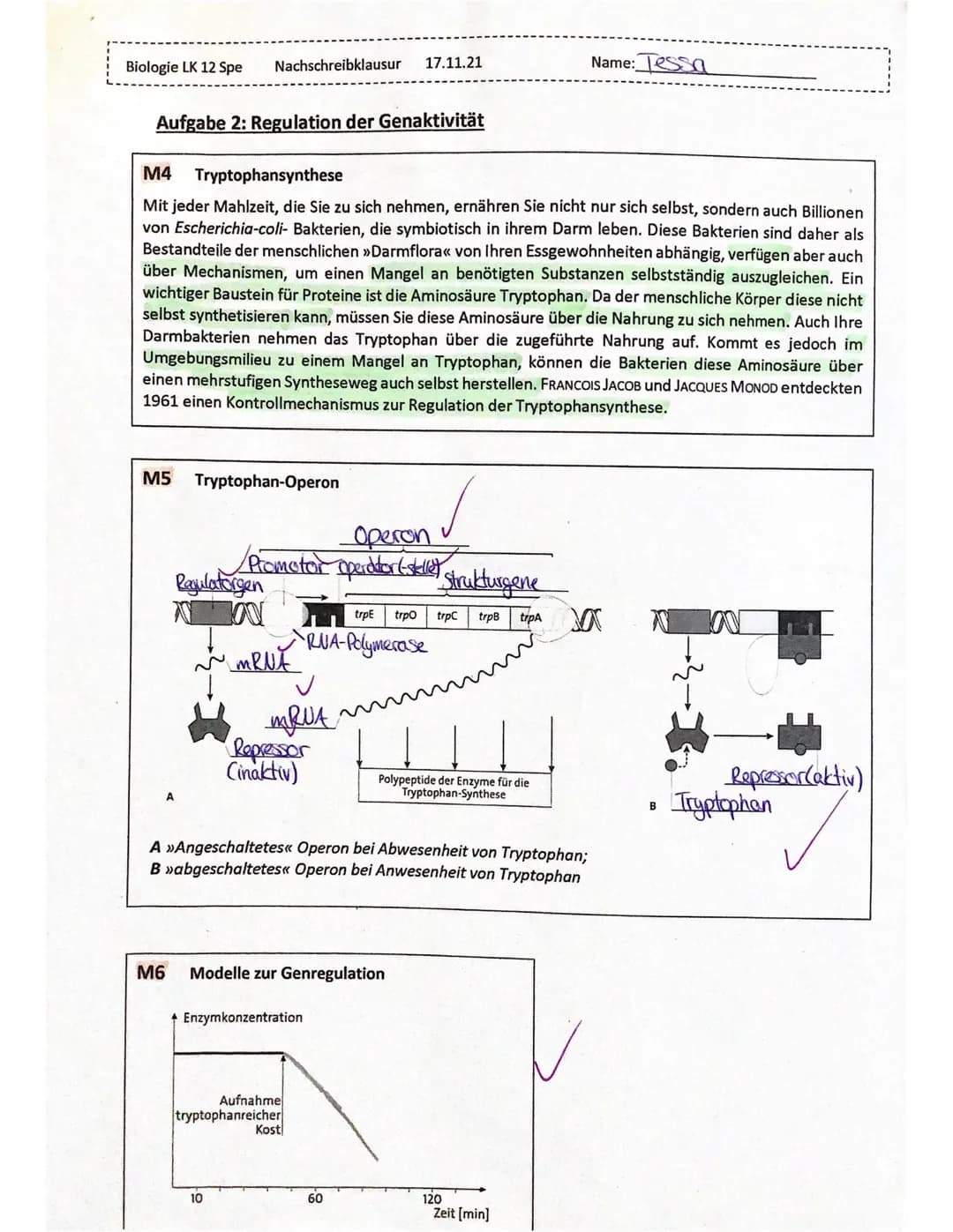 Biologie LK 12 Spe
1.1
Aufgabe 1
Erläutern Sie anhand von Material 1 den Begriff Adrenoleukodystrophie und beschreiben
Sie die möglichen Fol