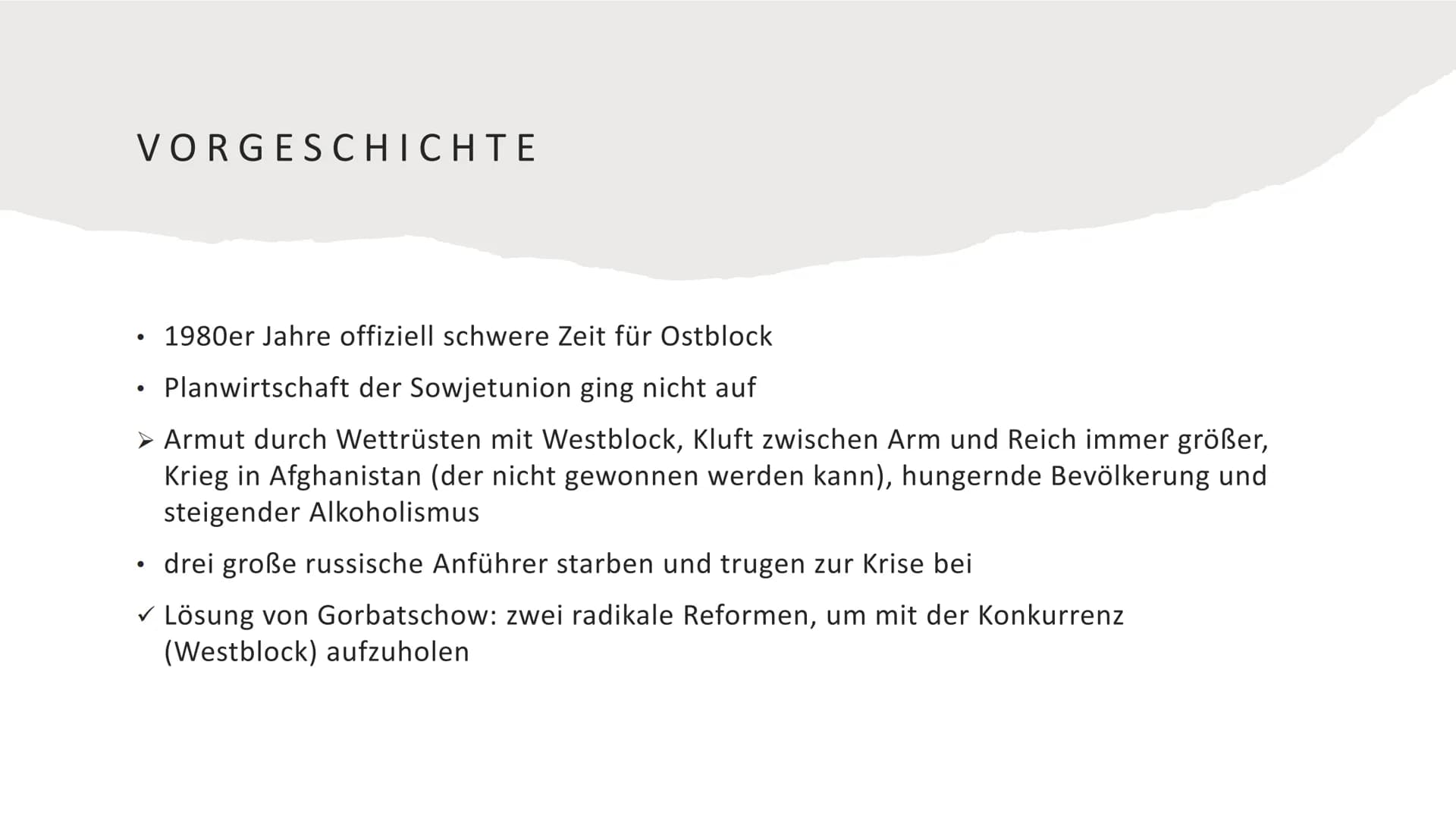 J
GLASNOST UND PERESTROIKA
Ein Vortrag von Thekla M. und Konstantin M.
2021 Konstantin Müller
Thekla Moseliani
Vorgeschichte
●
●
●
Michail G