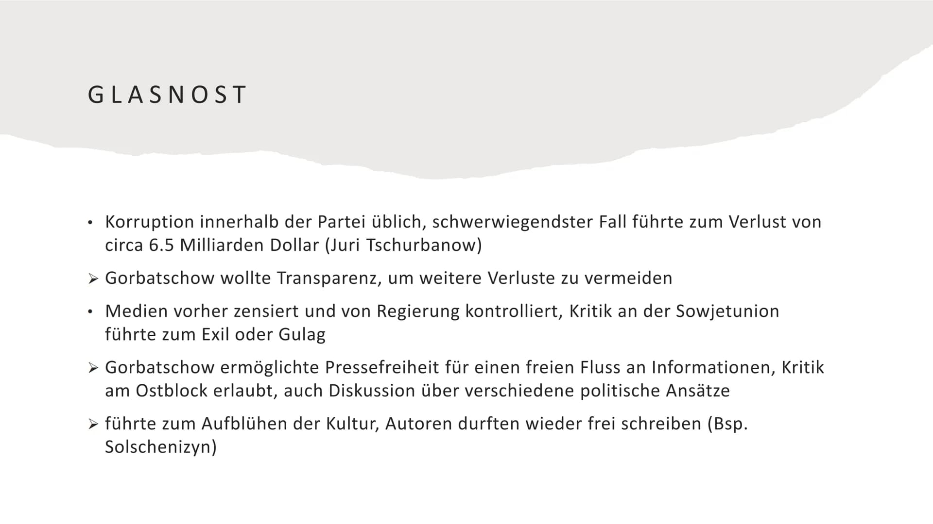 J
GLASNOST UND PERESTROIKA
Ein Vortrag von Thekla M. und Konstantin M.
2021 Konstantin Müller
Thekla Moseliani
Vorgeschichte
●
●
●
Michail G