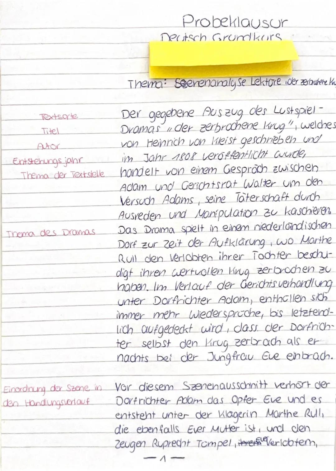 Probeklausur
Deutsch Grundkurs

Textsorte
Titel
Altor
Entstehungs jahr
Thema der Textstelle

Thema des Dramas.

Thema: Seenenanalyse Lektore