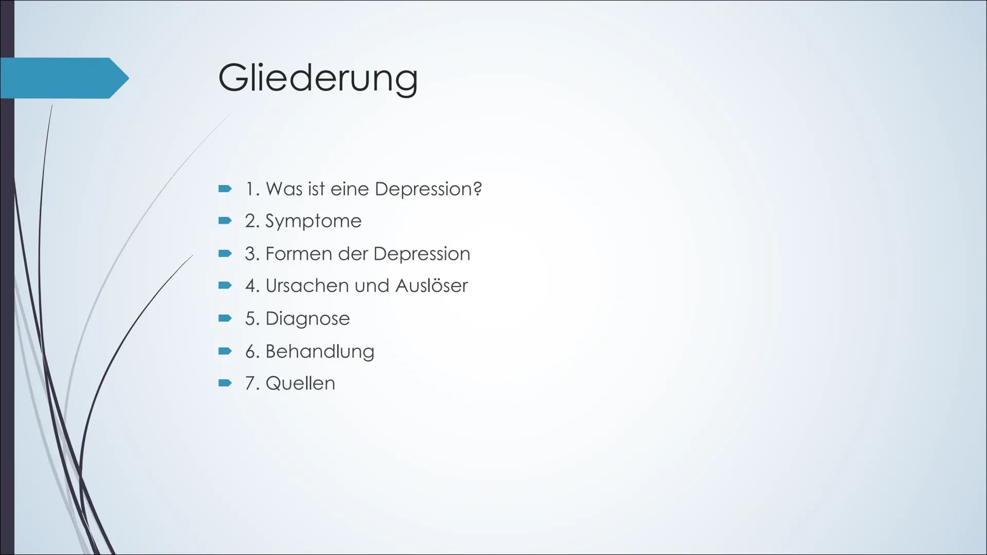 Depressionen Was ist eine Depression?:
●
Symptome:
Hauptsymptome:
●
Körperliche Symptome:
•
Ist eine krankhafte psychische Störung, die mit 