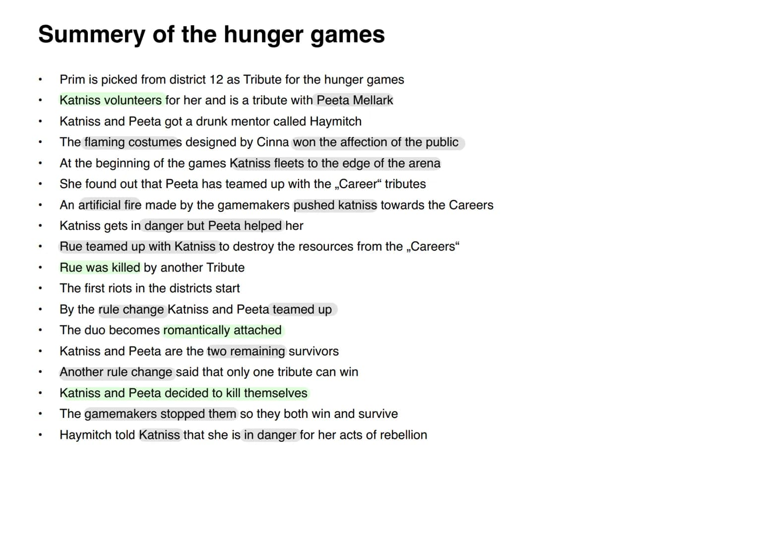 The Hunger Games /lecture 1
●
a trilogy of books and there are also films
1.
Part 1 ,The Hunger Games" -> we read this book in class
2. Part