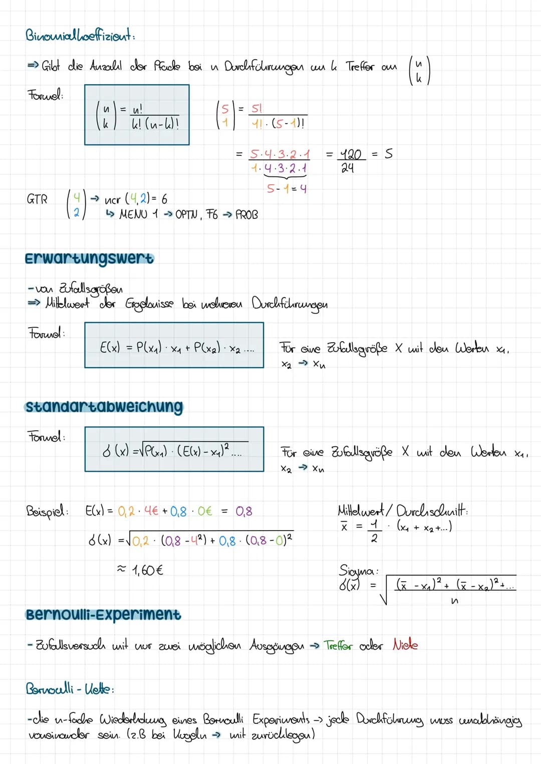 Binomialverteilung
=> Es muss eine feste Anzahl von Versuchen und eine konstante Wahrscheinlichkeit geben.
↳ wie Bernoulli-Experiment
=
N
U 