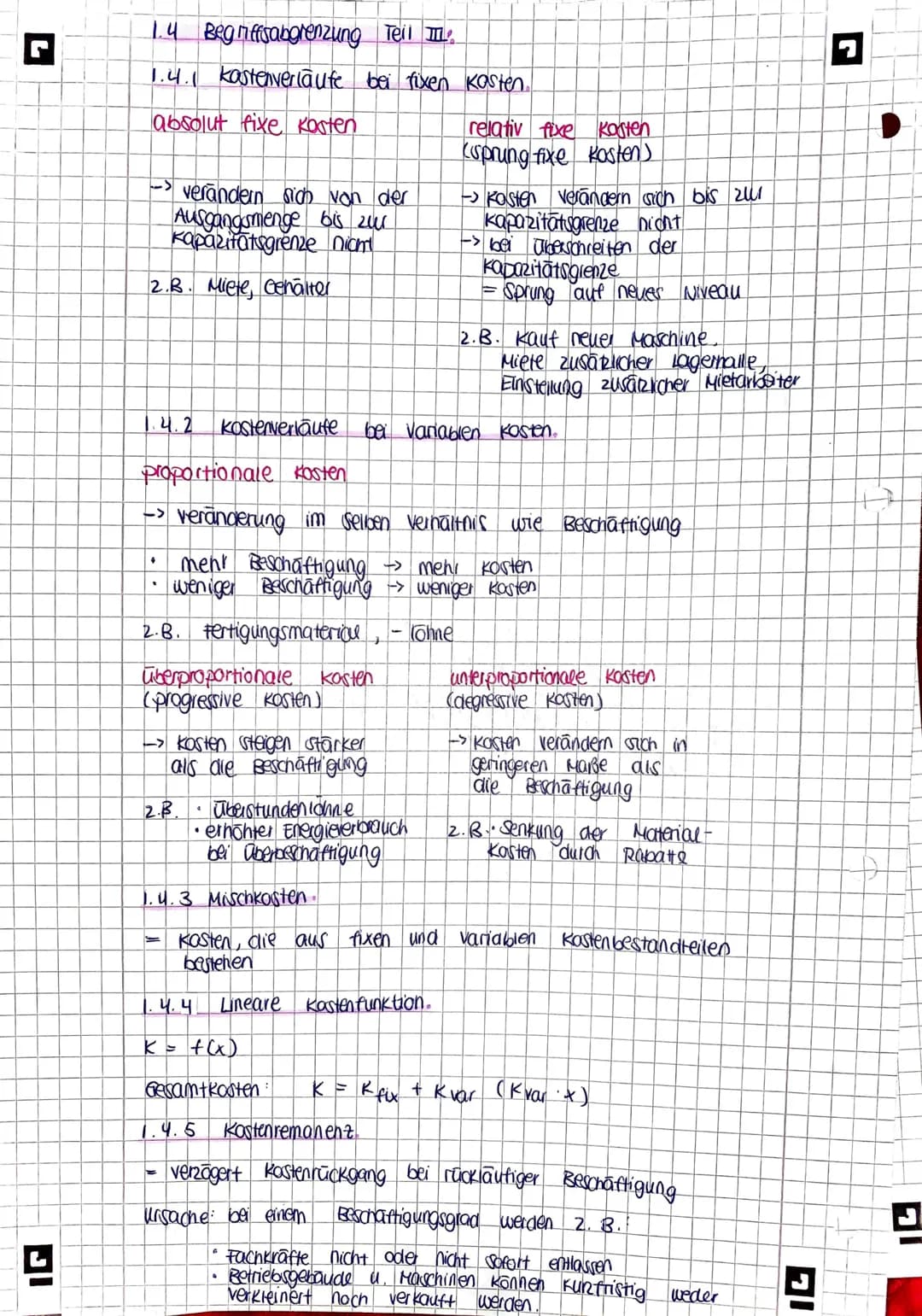 BWL KA 1
1. Kasten - und Leistungsrechnung (KLR)
1.1 Aufgaben del KIR..
A Was bringt uns die KLR ?
-> Betriebsergebnis
~ Gewinn Betriebserge