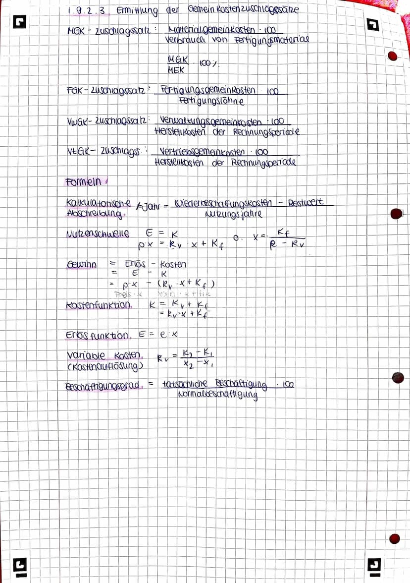 BWL KA 1
1. Kasten - und Leistungsrechnung (KLR)
1.1 Aufgaben del KIR..
A Was bringt uns die KLR ?
-> Betriebsergebnis
~ Gewinn Betriebserge