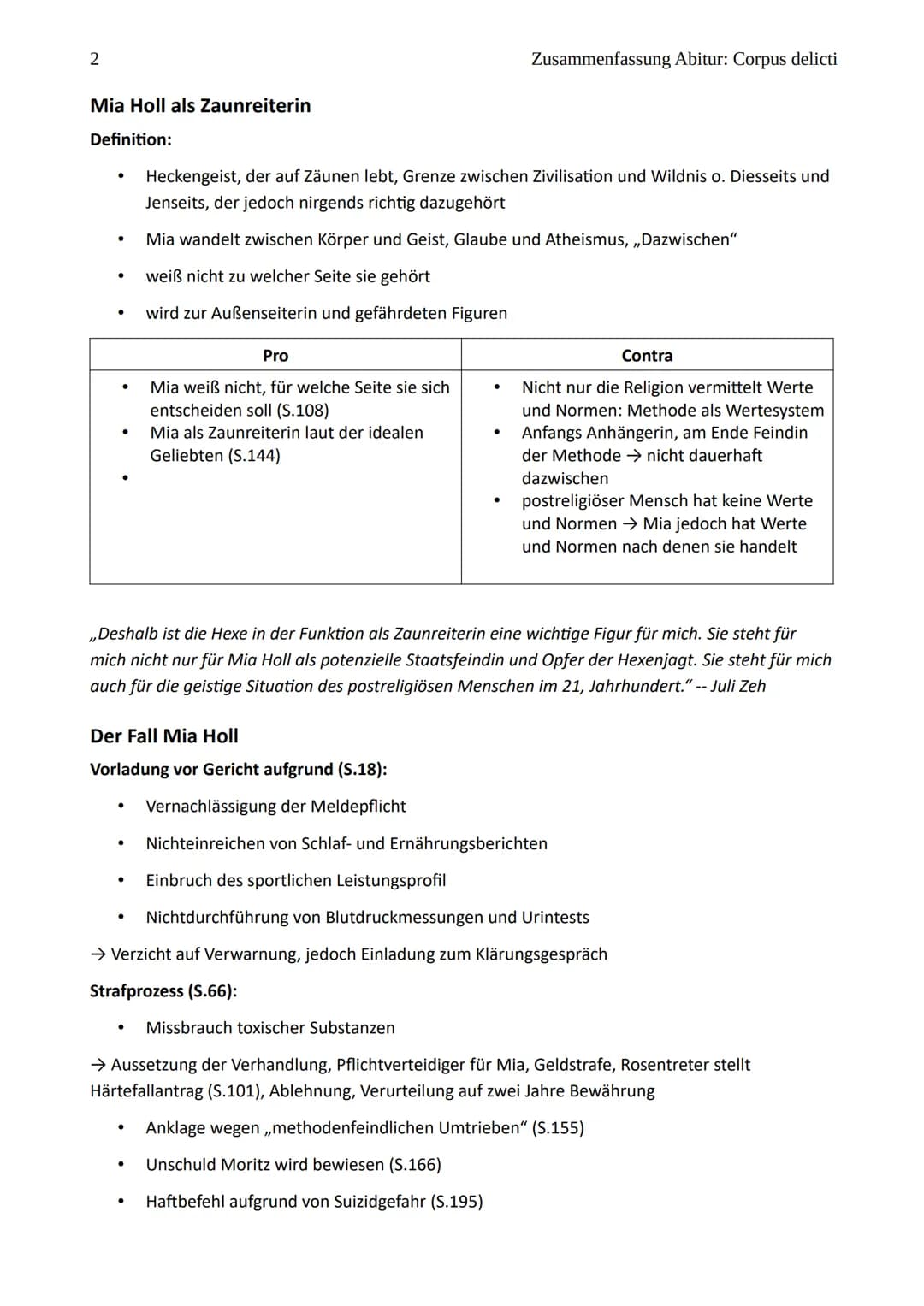 1
Abitur Corpus delicti
Zusammenfassung Corpus delicti
Werkdaten
1
Autorin:
Erscheinungsjahr:
Gattung:
Epoche:
2
Zusammenfassung
→ siehe Bla
