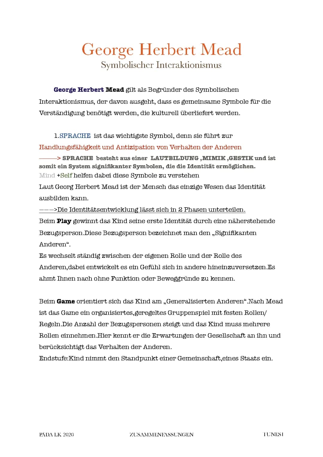 Mead Theorie Zusammenfassung - Symbolischer Interaktionismus einfach erklärt