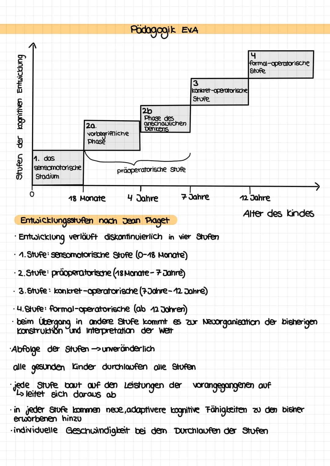 Stufen der kognitiven Entwicklung
.
1. das
sensomotorische
Stadium
2a.
vorbegriffliche
Phase
18 Monate
Pädagogik EVA
2b
Phase des
anschaulic