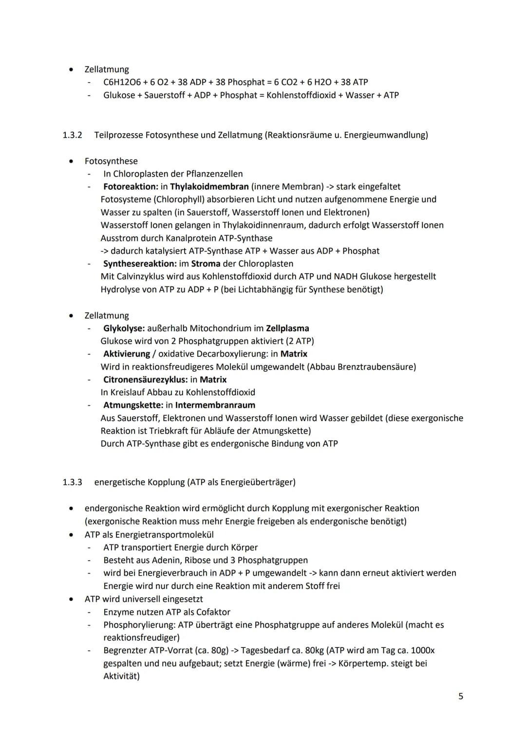 Bio LK Abitur 2023
1. System Zelle
1.1 Zellorganellen
1.1.1 Struktur und Funktion der Zellorganellen
●
●
●
Zellkern (Nucleus):
enthält Großt