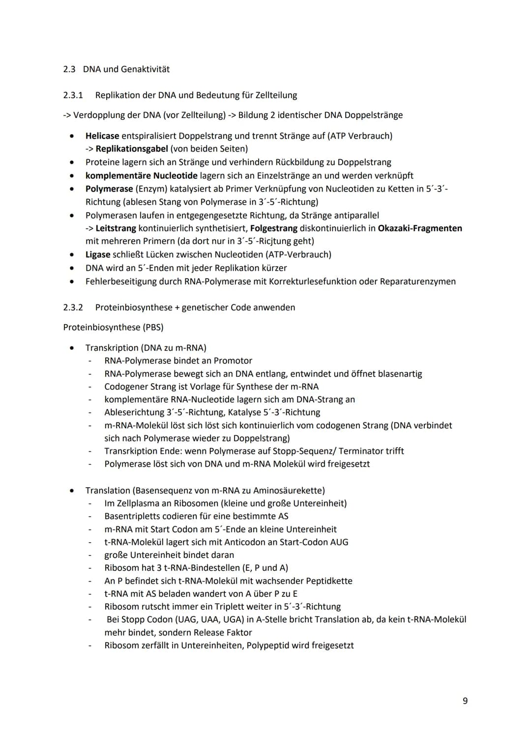 Bio LK Abitur 2023
1. System Zelle
1.1 Zellorganellen
1.1.1 Struktur und Funktion der Zellorganellen
●
●
●
Zellkern (Nucleus):
enthält Großt