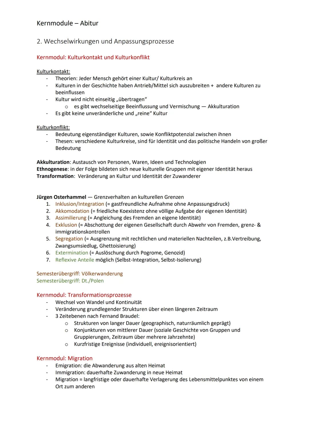 Kernmodule - Abitur
1. Krisen, Umbrüche und Revolution
Kernmodul: Krisen
Ursachen:
Naturkatastrophen, Dürren und Epidemien
Ökonomische Ursac