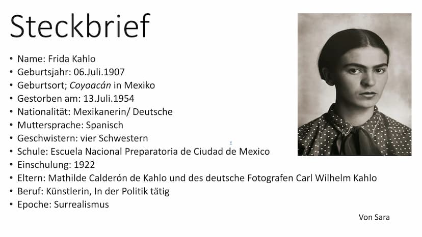 Frida Kahlo
von Sara und Sina
"Diosos Foto" von Unbekannter Autor ist lizenziert comi
CC BY → Steckbrief
→ Lebenslauf
→ Ihr Unfall
Gliederun