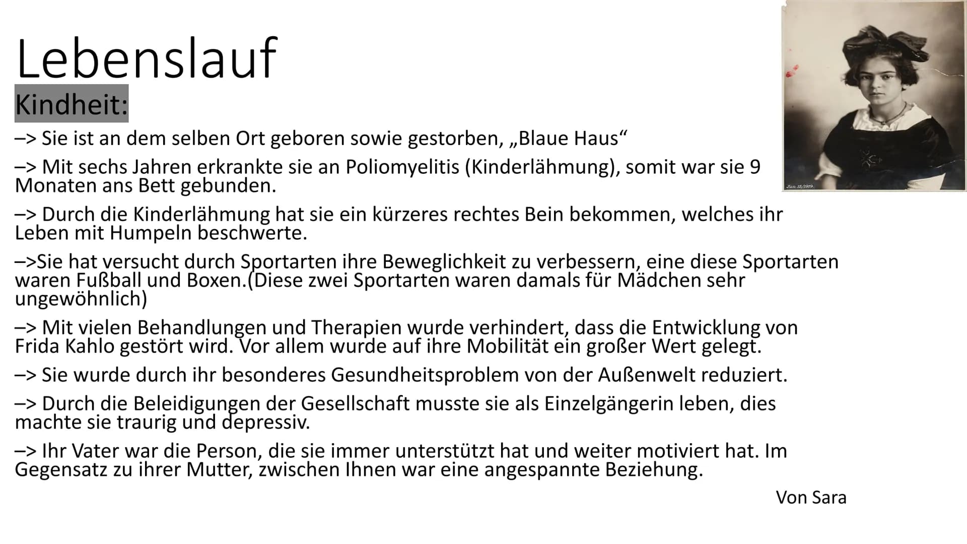 Frida Kahlo
von Sara und Sina
"Diosos Foto" von Unbekannter Autor ist lizenziert comi
CC BY → Steckbrief
→ Lebenslauf
→ Ihr Unfall
Gliederun