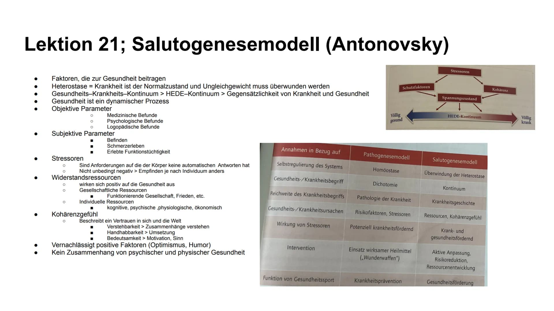 Gesundheit VI
Von Edmund, Miguel und Mira Inhaltsverzeichnis
Lektion 21: Gesundheitsbegriff
Risikofaktorenmodell
Salutogenesemodell
SAR-Mode