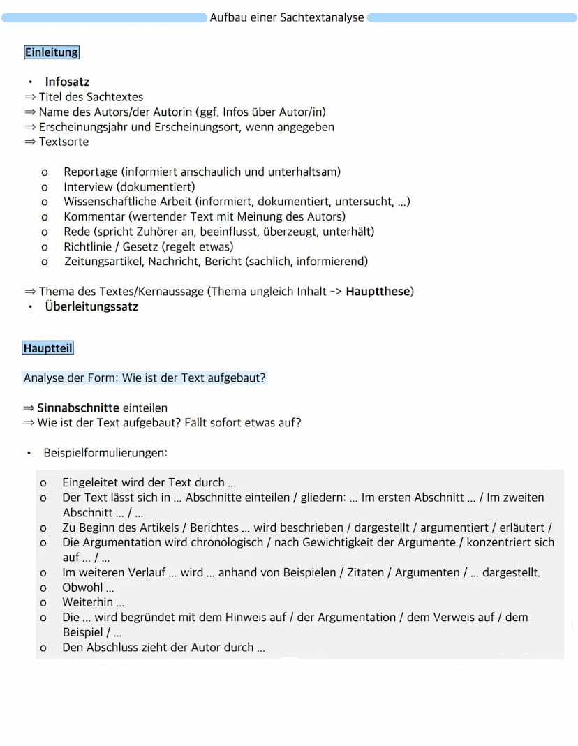 Какдан
Klausur Nr. 1
Spracherwerb
Die Hauptaufgabe eines Sachtextes ist es, Informationen über ein bestimmtes Thema zu
vermitteln. Der Sacht