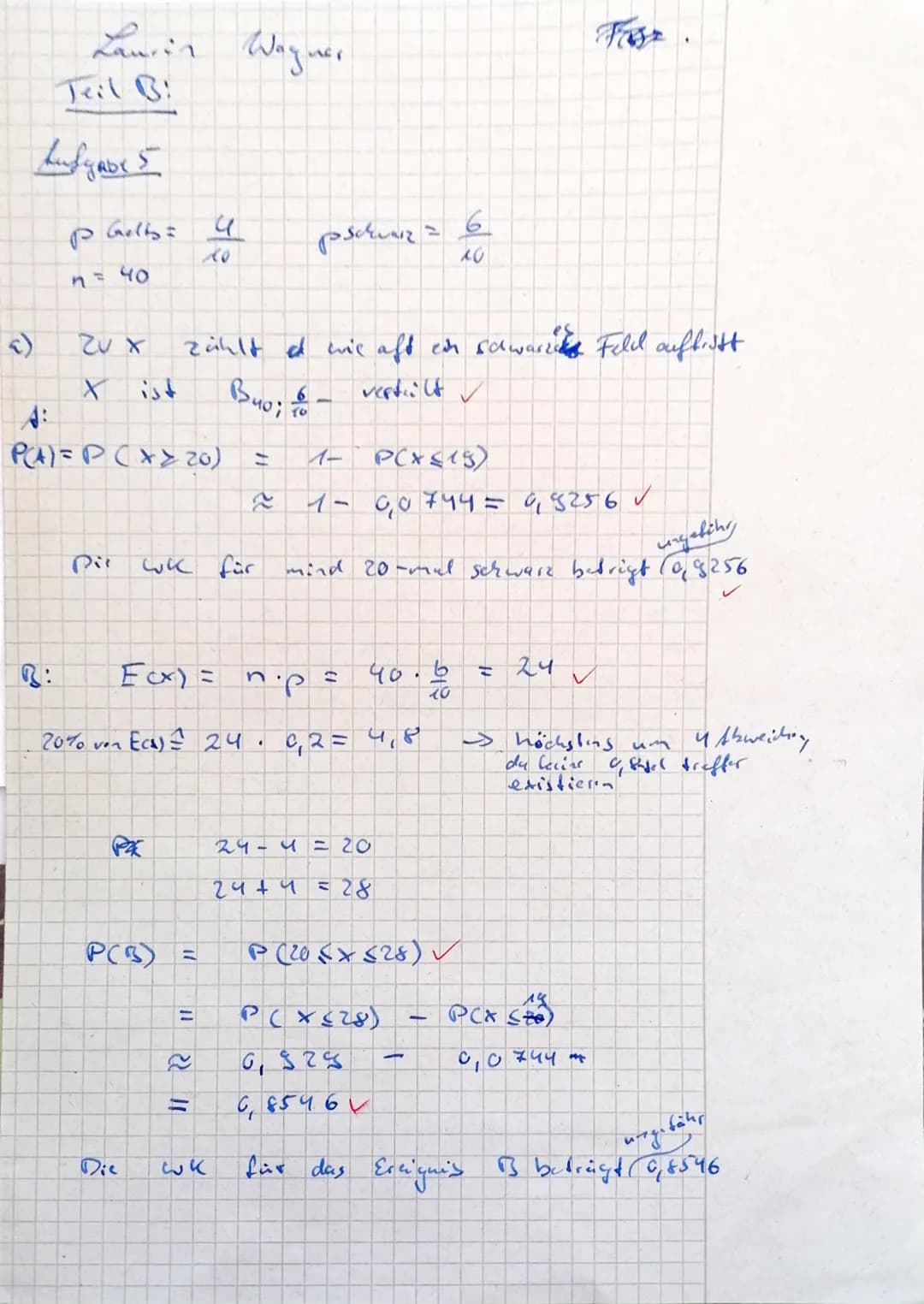Teil A ohne Hilfsmittel
i.
ii.
Aufgabe 1:
a) Bilde die erste Ableitung der Funktion f mit f(x) = 4x².sin(e²x).
b) Löse die Gleichungen:
Aufg