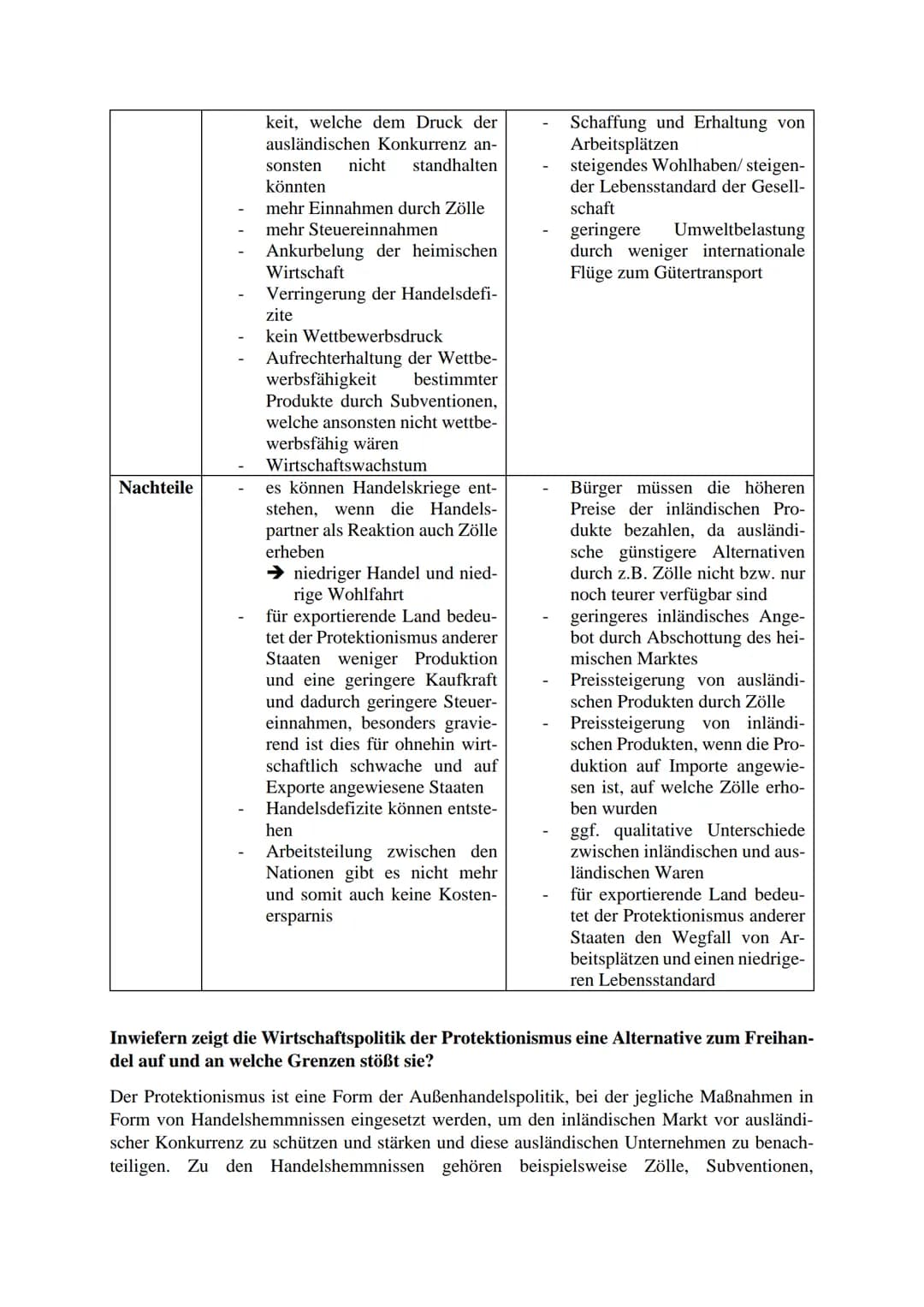 Der Protektionismus
Der Protektionismus ist eine Form der Außenhandelspolitik. Er umfasst jegliche Maßnahmen
in Form von Handelshemmnissen, 