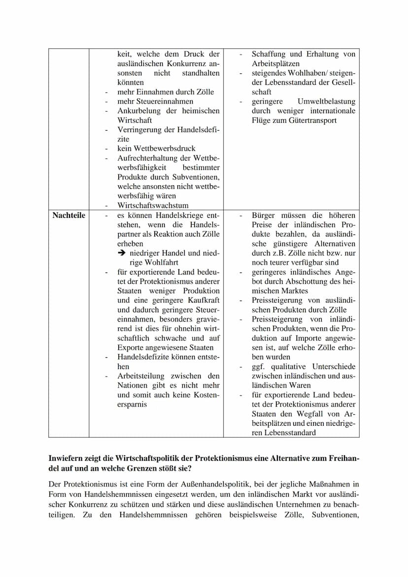Der Protektionismus
Der Protektionismus ist eine Form der Außenhandelspolitik. Er umfasst jegliche Maßnahmen
in Form von Handelshemmnissen, 