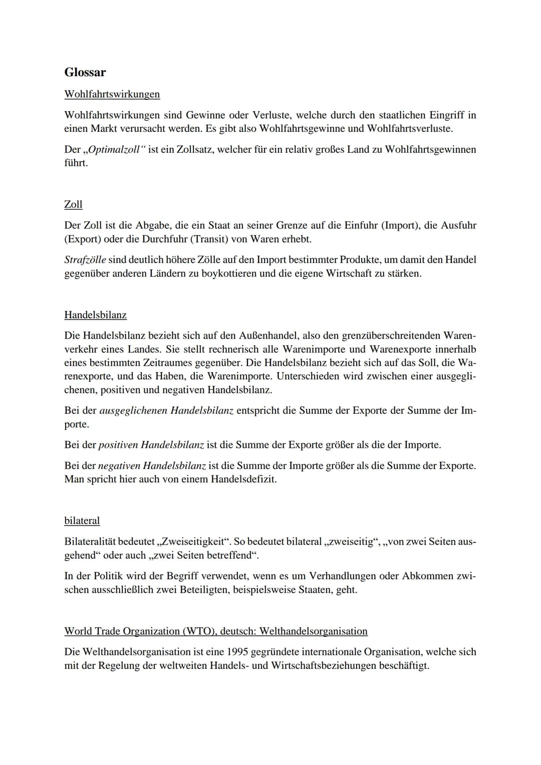 Der Protektionismus
Der Protektionismus ist eine Form der Außenhandelspolitik. Er umfasst jegliche Maßnahmen
in Form von Handelshemmnissen, 