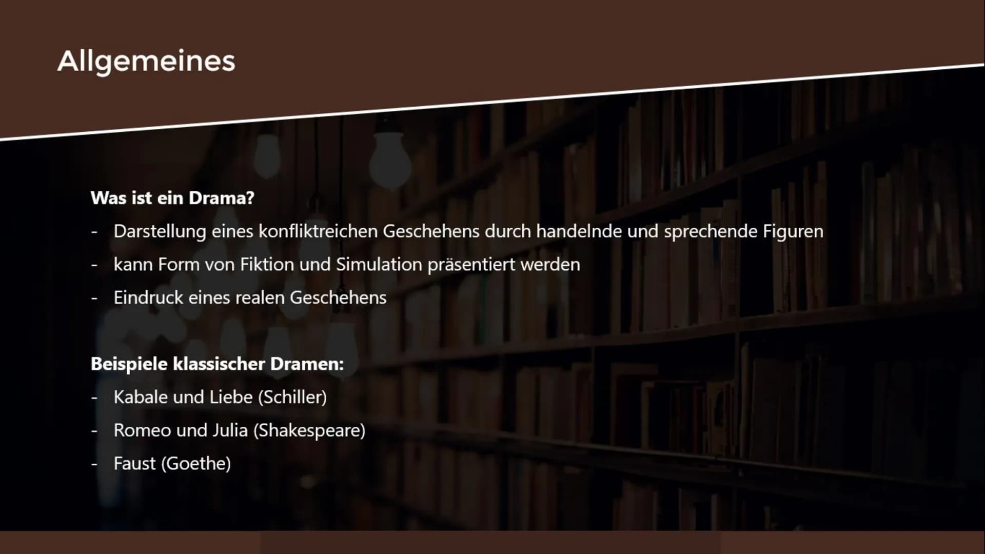 L
Aufbau eines klassischen Dramas
Friedrich Schiller
Maria Stuart
Reclam Allgemeines
Was ist ein Drama?
Darstellung eines konfliktreichen Ge