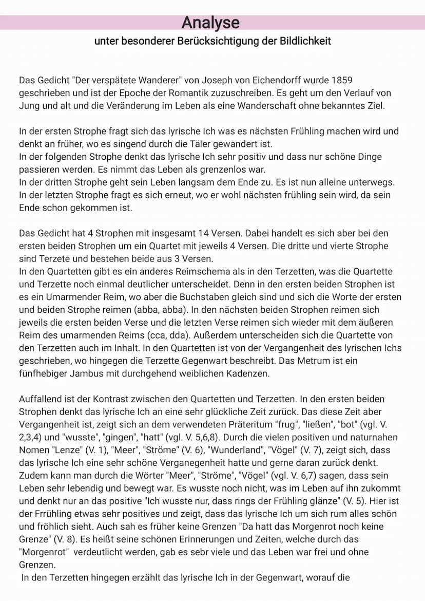 Joseph von Eichendorff
Der verspätete Wanderer
Wo aber werd ich sein im künftgen Lenze?
So frug ich sonst wohl, wenn beim Hüteschwingen b
In