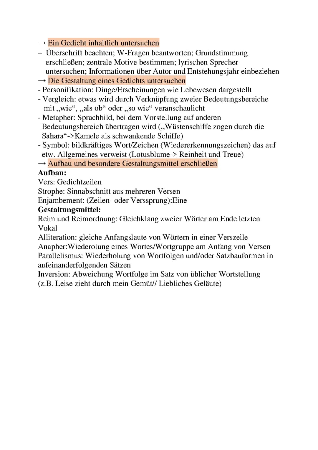 Sprachliche Mittel Gedicht Beispiele und Gedichtanalyse Aufbau