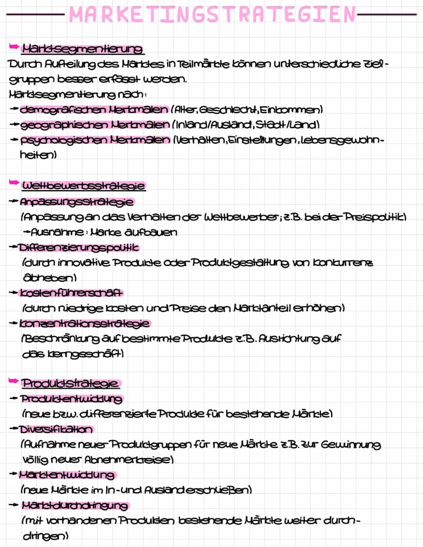 MARKETING
Denkchaltung Marketing (Buch S.257/Unterlagen) ✓
Was ist Marktvolumen, Absatzvolumen, Marktpotenzial, Absatzpotenzial
(Buch S.285-