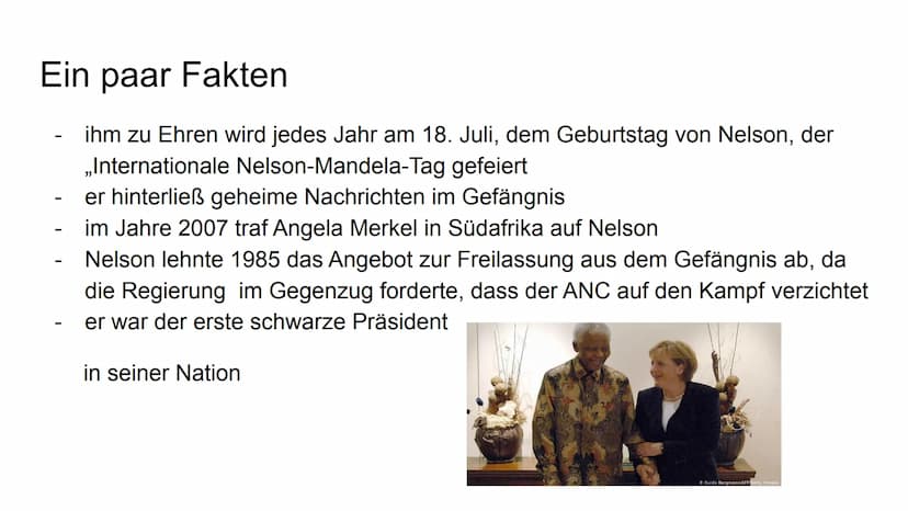 Nelson Mandela
Ein Held im Alltag Gliederung
1. Steckbrief
2. Kindheit
3. Lebenslauf
4. Ein paar Fakten
5. Warum habe ich ihn ausgewählt? St