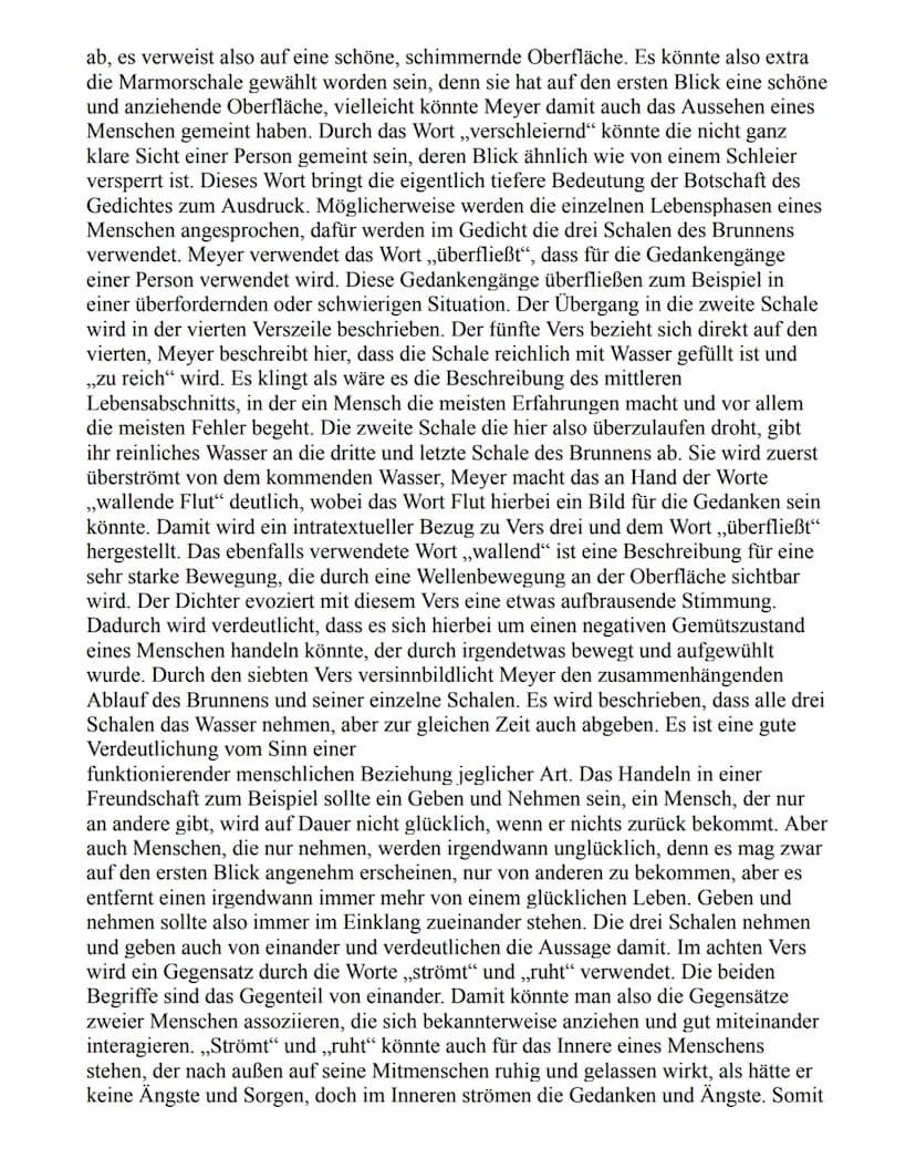 Zoë Koberstein
GYEN3b
Gedichtanalyse
Das Gedicht ,,Der römische Brunnen", das 1882 von Conrad Ferdinand Meyer
geschrieben wurde, handelt von