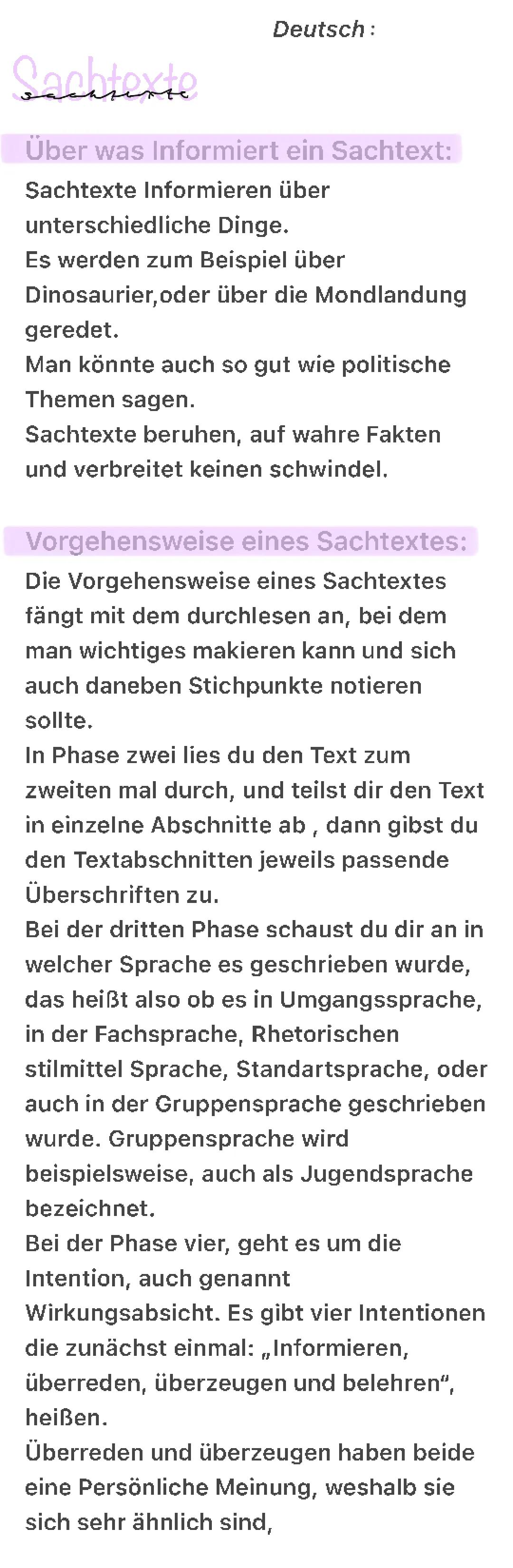 - Sachtexte  