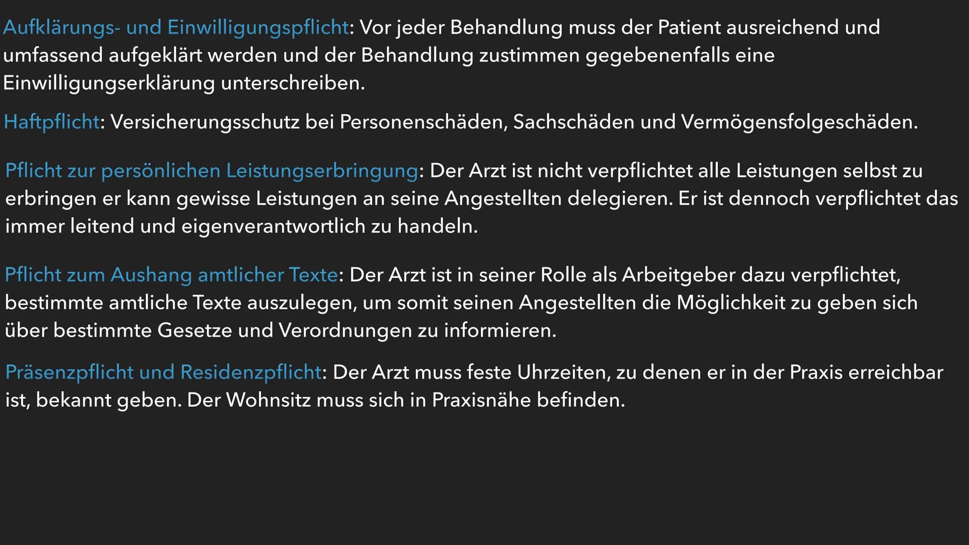LERNGRUNDLAGE
ก
BEHANDLUNGSVERTRAG GLIEDERUNG
▸ Zustandekommen eines Behandlungsvertrag
► Arten von Verträgen
▶ Pflichten des Arztes
Pflicht