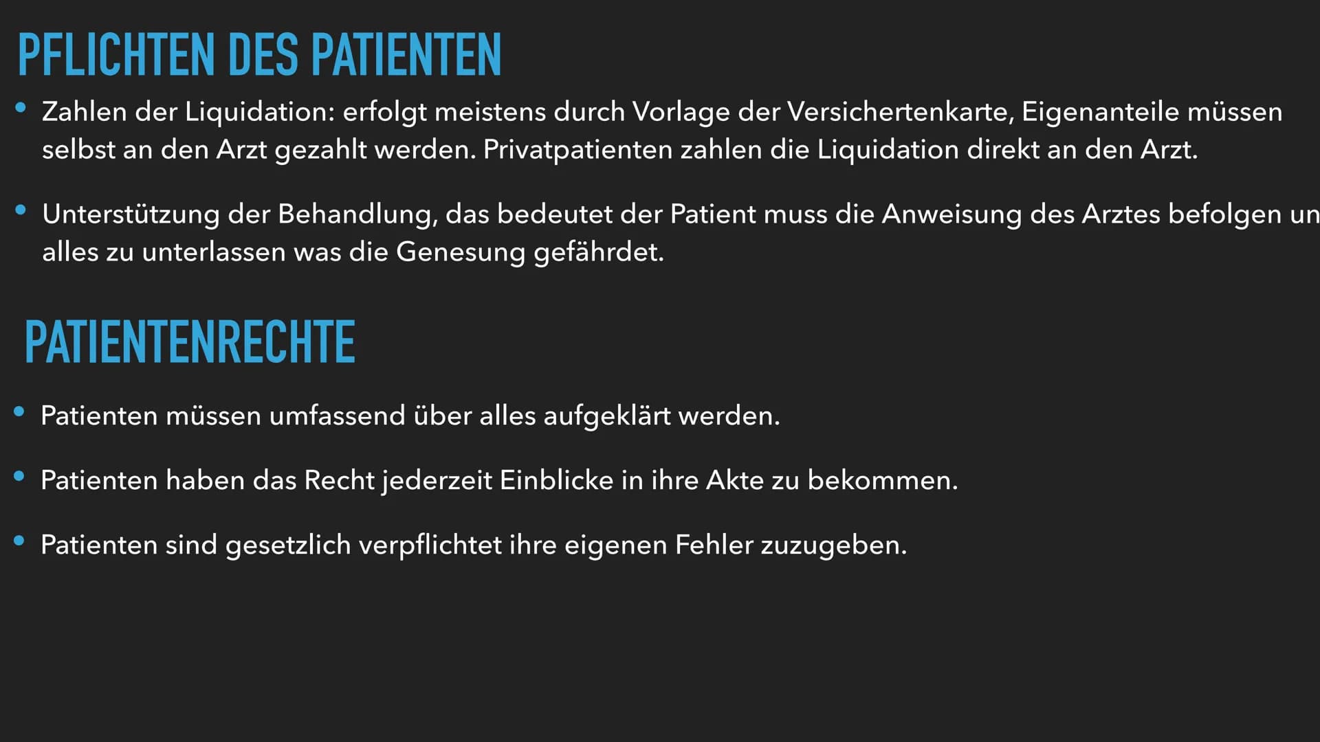 LERNGRUNDLAGE
ก
BEHANDLUNGSVERTRAG GLIEDERUNG
▸ Zustandekommen eines Behandlungsvertrag
► Arten von Verträgen
▶ Pflichten des Arztes
Pflicht