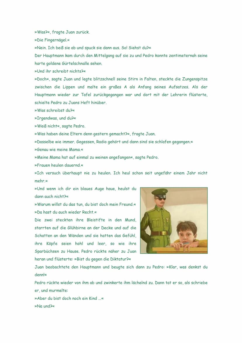 Der Aufsatz
Zum Geburtstag bekam Pedro einen Fußball geschenkt. Pedro maulte, weil er einen aus
weißem und schwarzem Leder wollte, so einen 