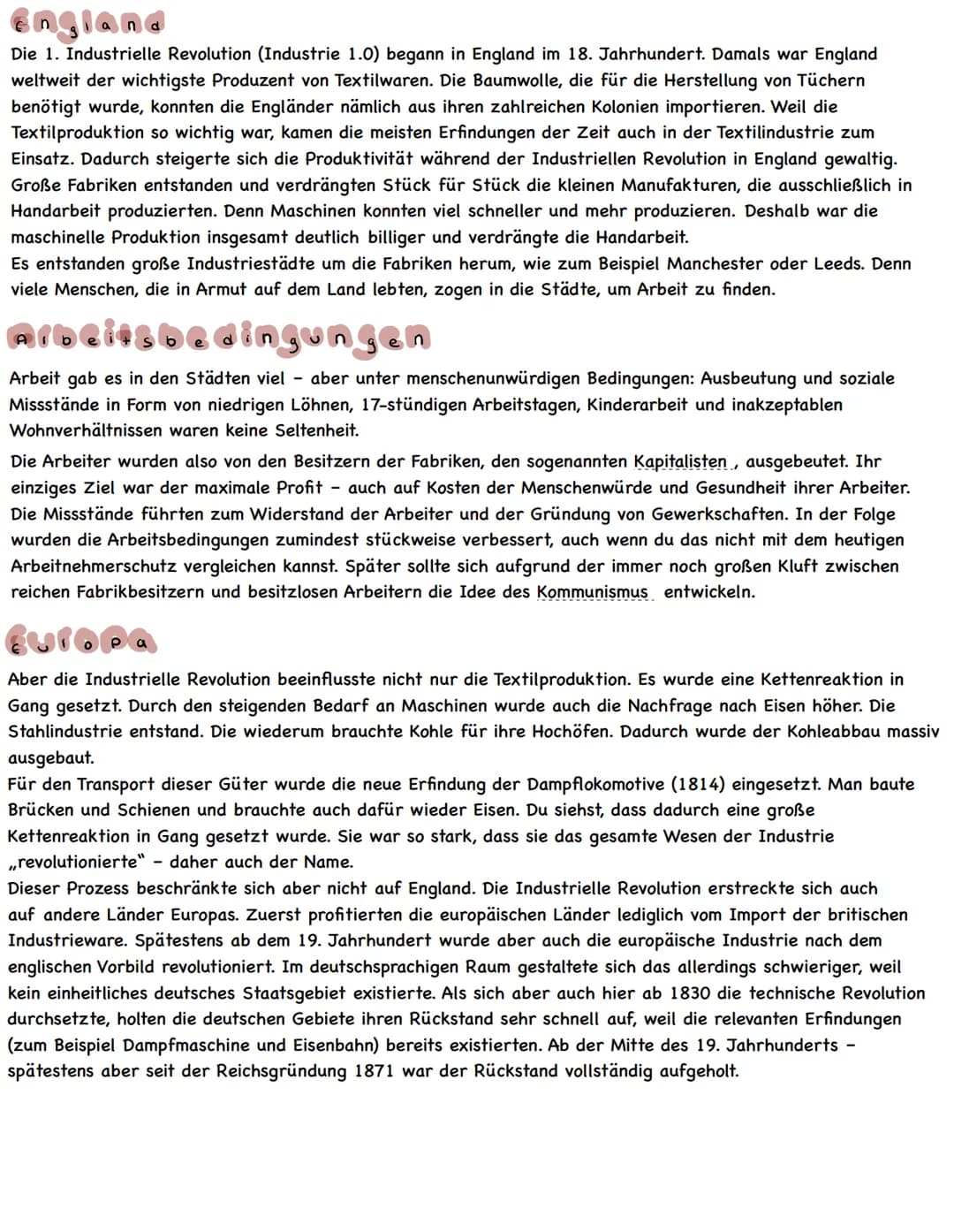 Industrielle Revolution
In der Mitte des 18. Jahrhunderts wurden viele Maschinen erfunden. Die gab es vorher noch nicht. Dadurch
konnte man 
