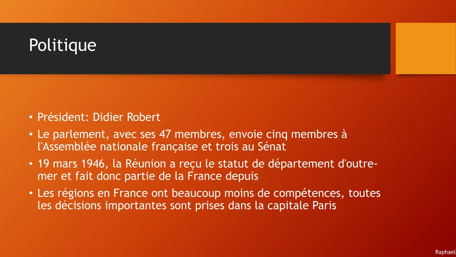 La Réunion
Département et région d'outre-mer Français situé dans l'Ouest de l'océan Indien
Fabian Heinz, Raphael Bleiweiß Déclinaison
• Info