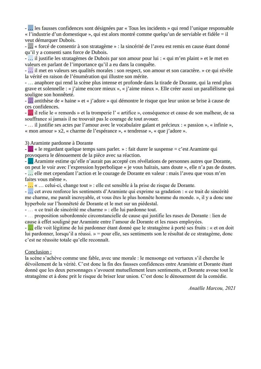 MARIVAUX, LES FAUSSES CONFIDENCES. << Vous donner mon portrait... » à « on doit
lui pardonner lorsqu'il a réussi. >>>
→ Acte III, scène 12

