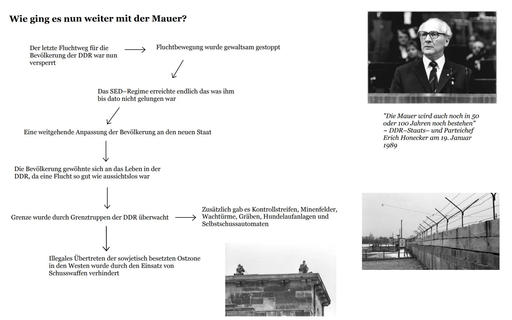 # Mauerbau

Warum wurde die Mauer erbaut?

Zwischen 1949 und 1961 flohen rund 3,5
Millionen Menschen aus der
sowjetischen Besatzungszone und
