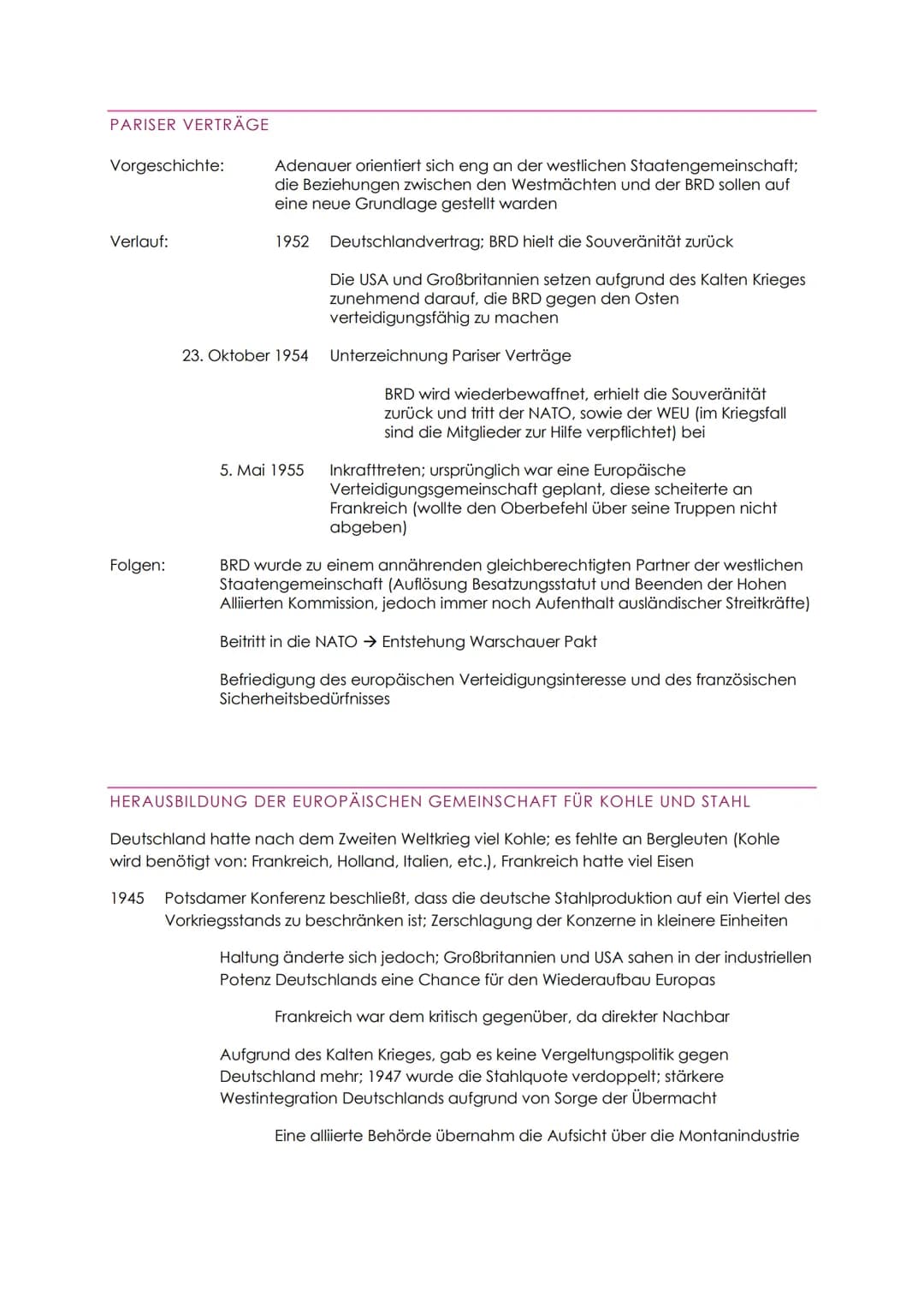 ÄRA-ADENAUER
14. August 1949
erste Bundestagswahl; CDU und SPD haben sehr unterschiedliche
Vorstellungen → CDU gewinnt
Wirtschaftspolitik:
C